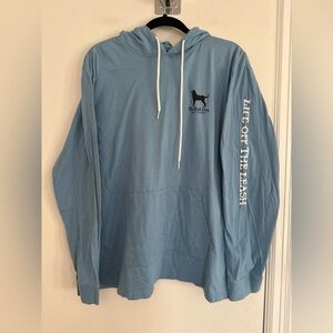 The Black Dog Blue Sz: XL Lightweight Hooded Long Sleeve Graphic Beach Top.